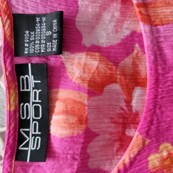 pink silk top - Picture 2 of 4